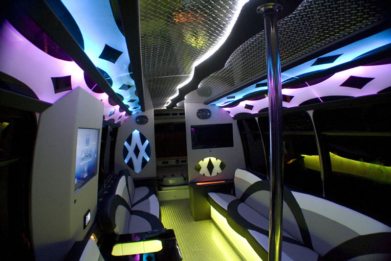 PArty bus with moody lights
