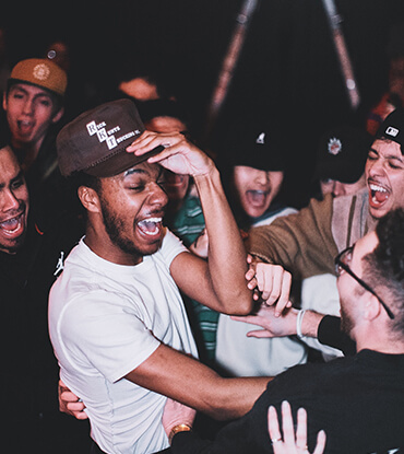 Guys having fun in a nightclub