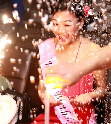 Girl with a birthday cake