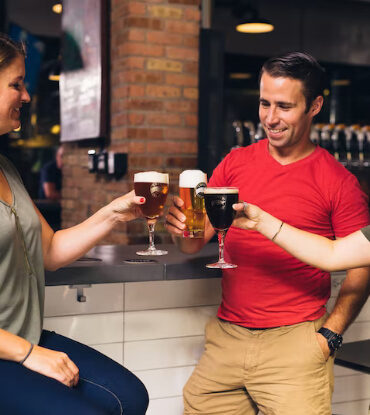 friends drinking beer together