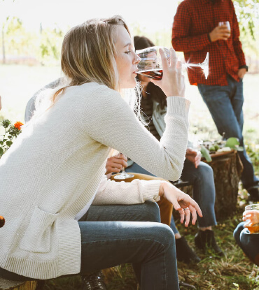 woman drinking wine