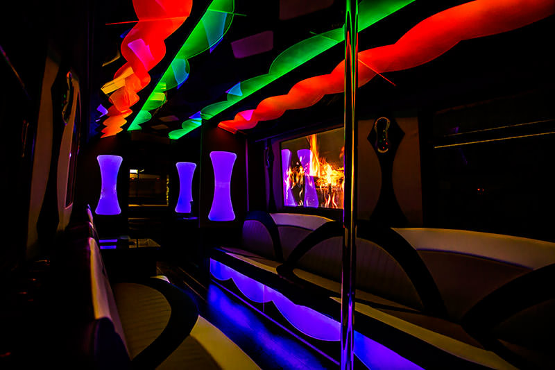 Modern party bus interior