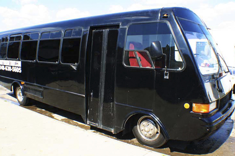 Black party bus exterior