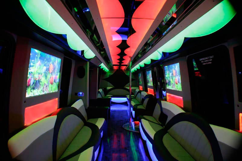 Party bus with colorful LED lights